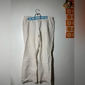 White linen pants